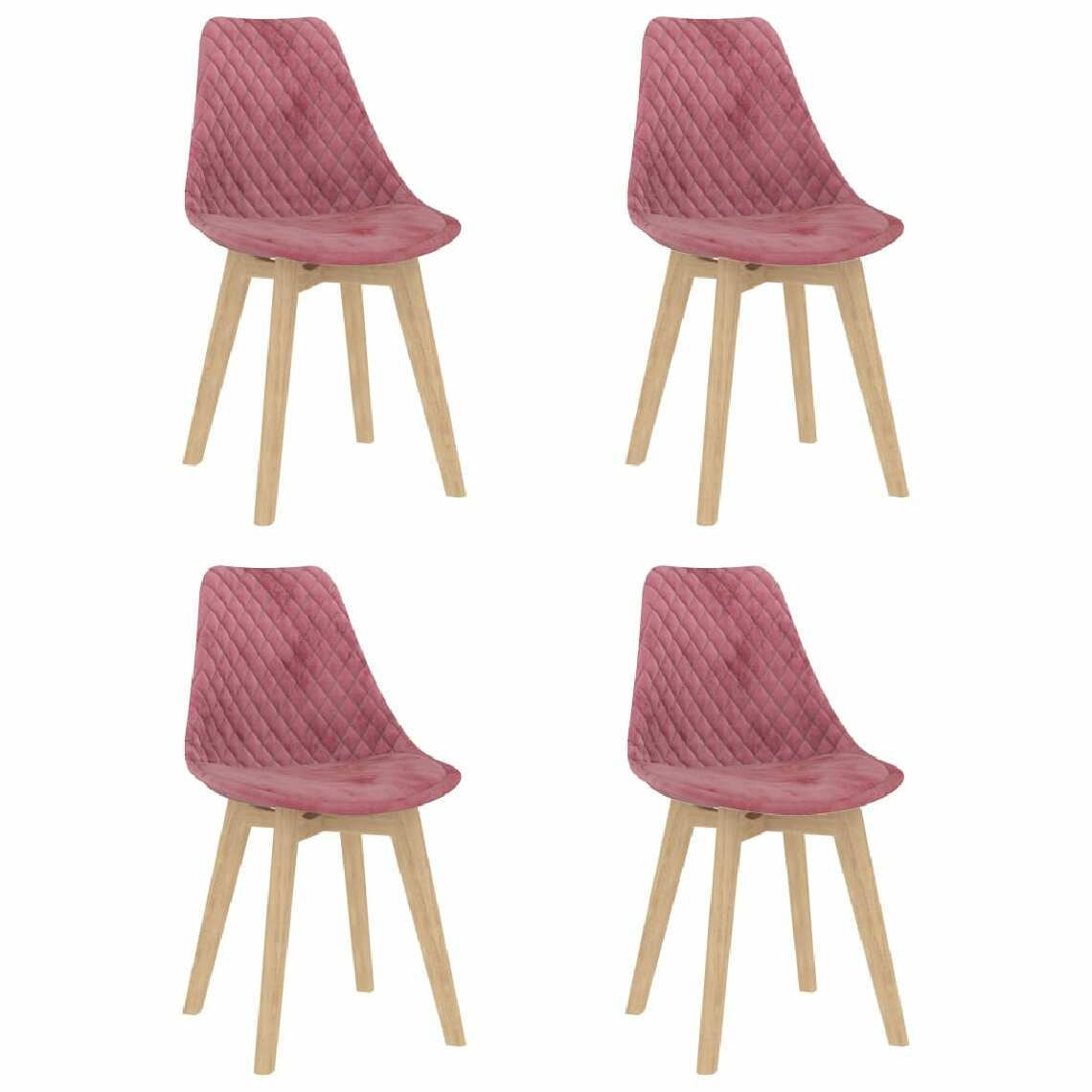 Chunhelife - Chunhelife Chaises de salle à manger 4 pcs Rose Velours - Chaises