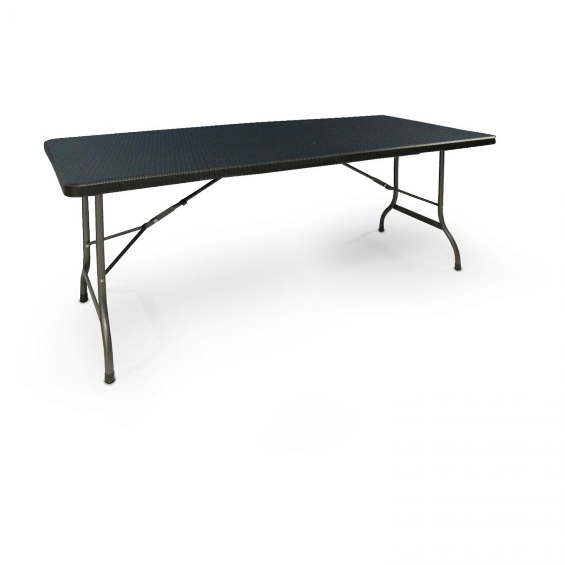 Alter - Table rectangulaire pliable, coloris noir, 180 x 75 x h74 cm - Tables à manger