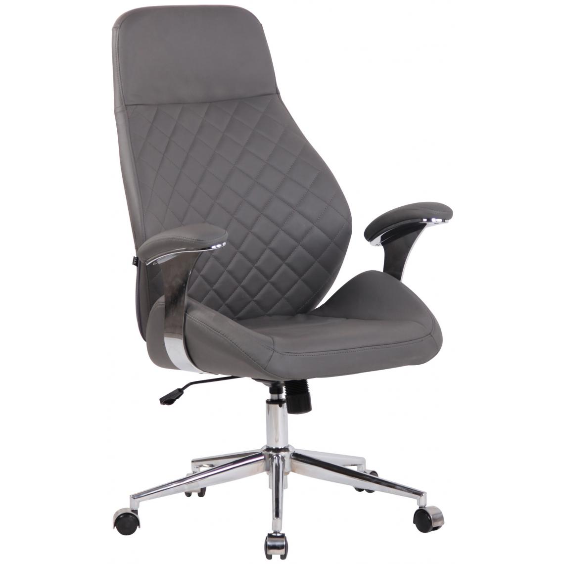 Icaverne - Esthetique Chaise de bureau gamme Tbilissi cuir véritable couleur gris - Chaises