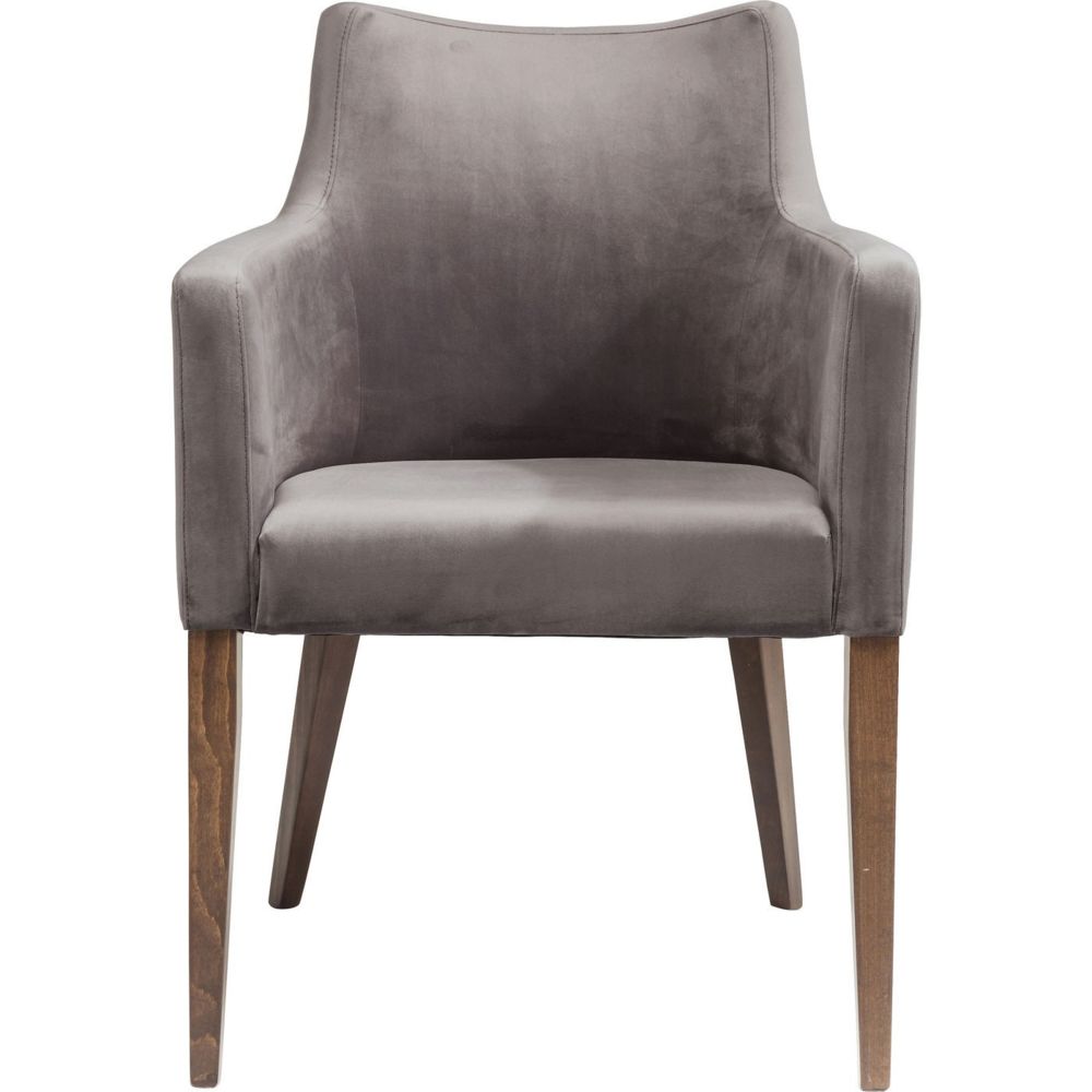 Karedesign - Chaise avec accoudoirs Mode velours gris Kare Design - Chaises