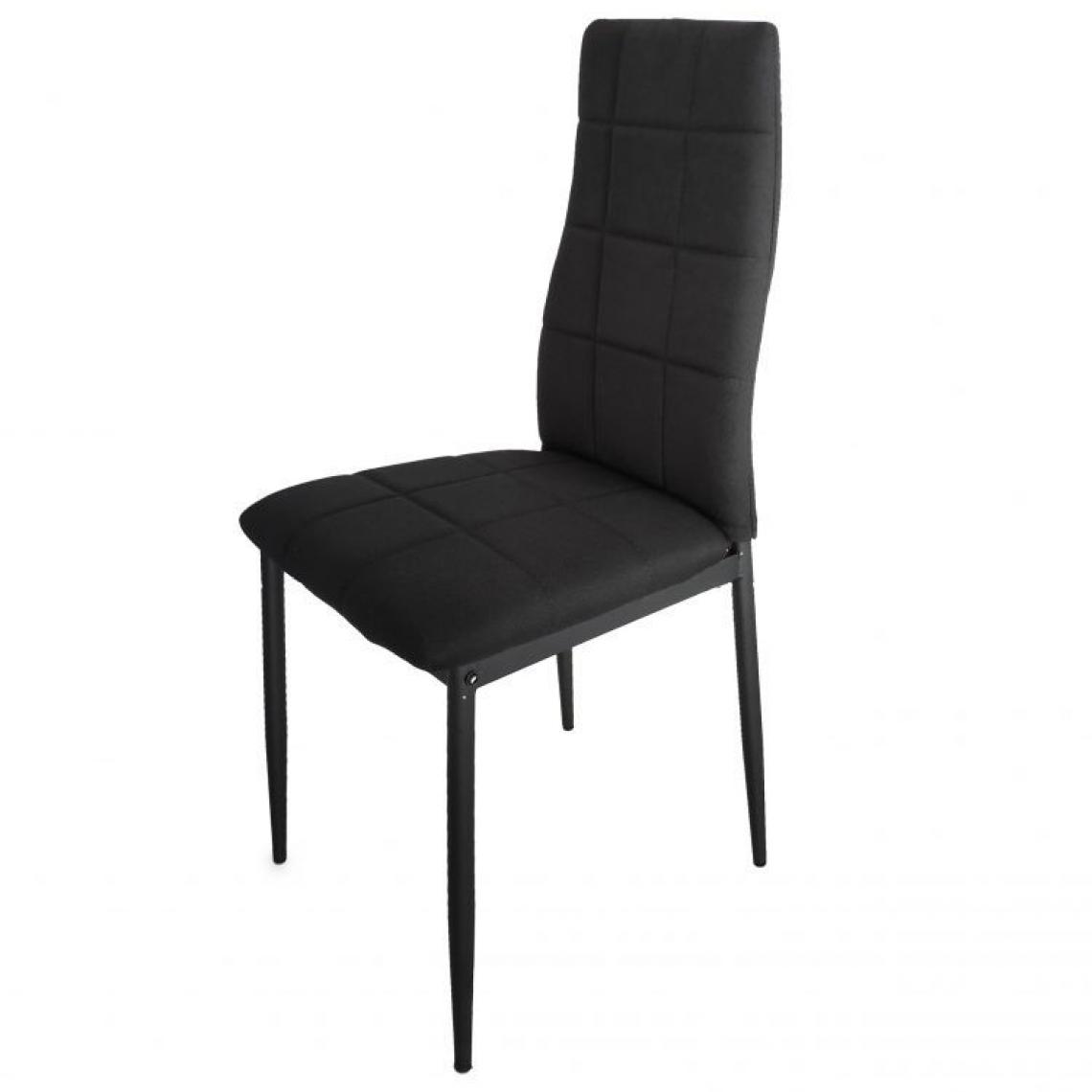 Hucoco - MSTORE - Lot de chaises 4pcs style moderne salle à manger/cuisine - 98x40x41 - Pieds en acier - Noir - Chaises