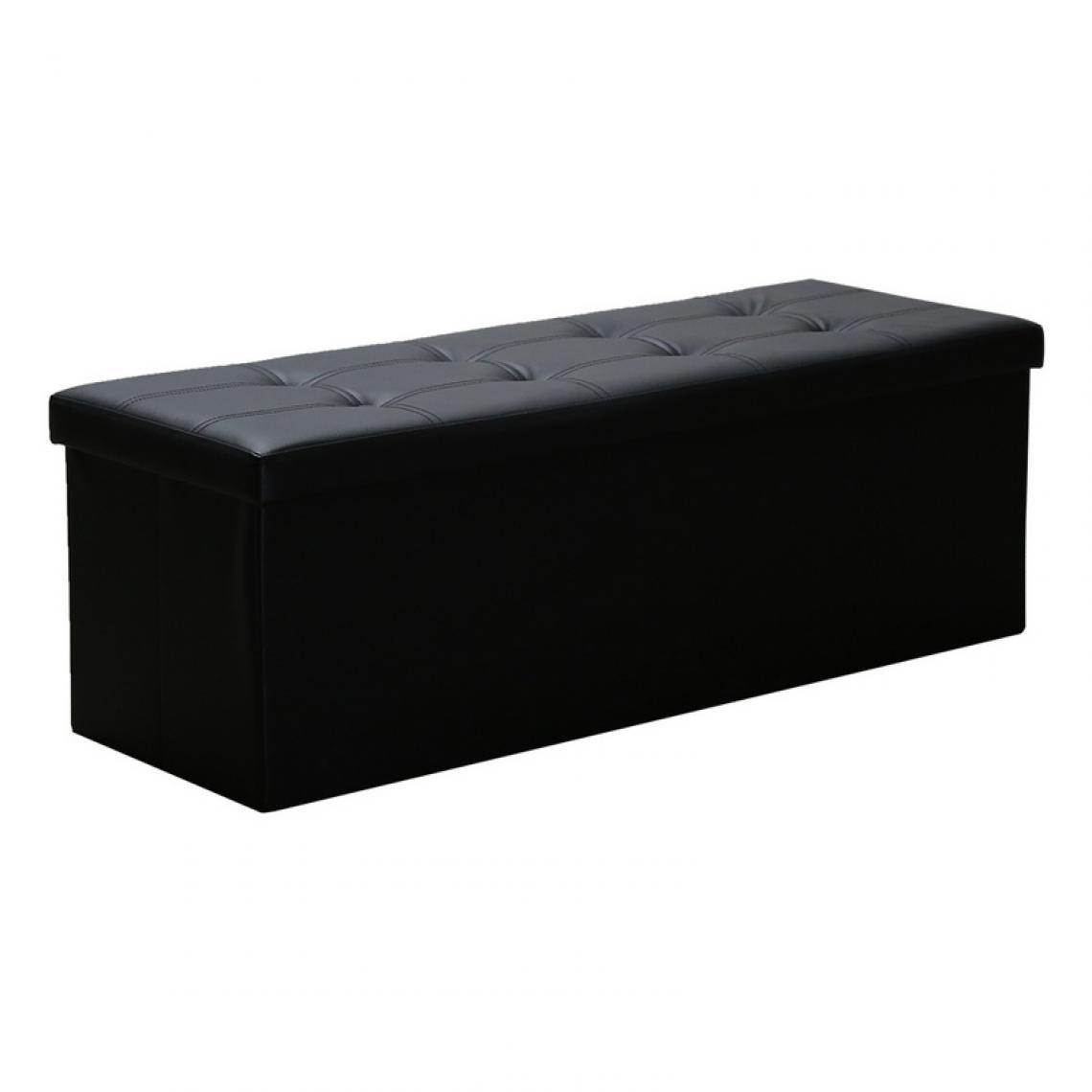 Einfeben - Tabouret Rangement pliable Coffre de siège Cube de siège Banc de siège PVC 110*38*38CM Noir - Tabourets