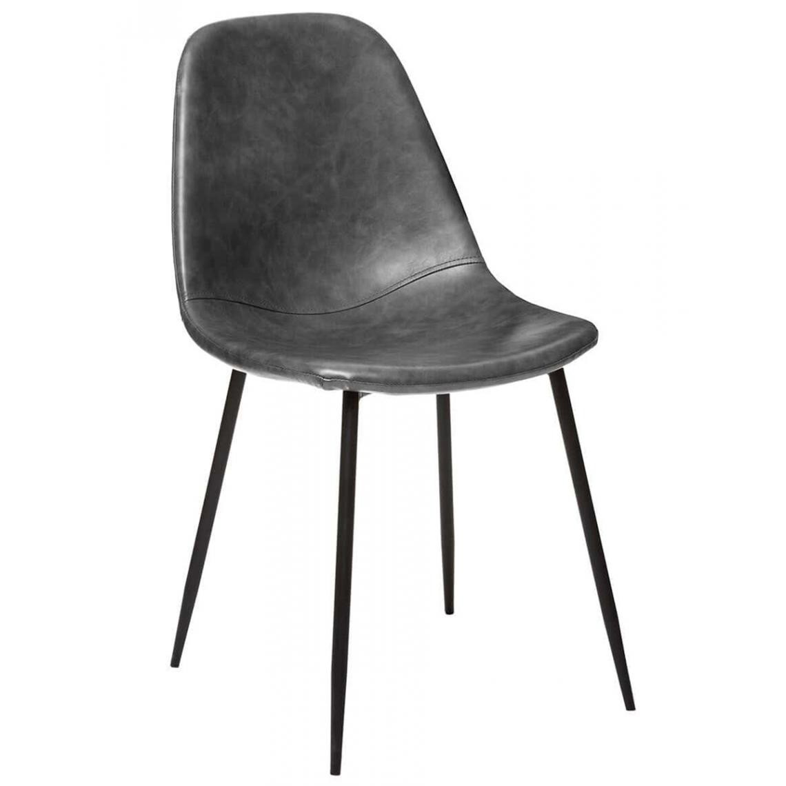 Pegane - Lot de 4 chaises en bois coloris gris - Longueur 52.5 x Profondeur 43.5 x Hauteur 82 cm - Chaises