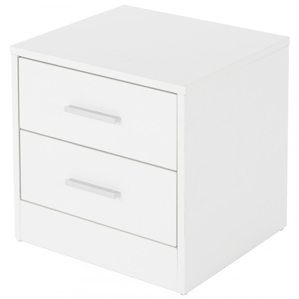 ML-Design - Table de chevet 2 tiroirs armoire de nuit chambre à coucher blanc 38x37x34 cm - Tables basses