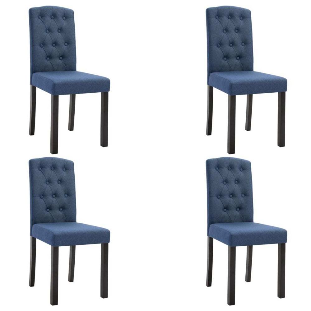 marque generique - Icaverne - Chaises de cuisine serie Chaises de salle à manger 4 pcs Bleu Tissu - Chaises