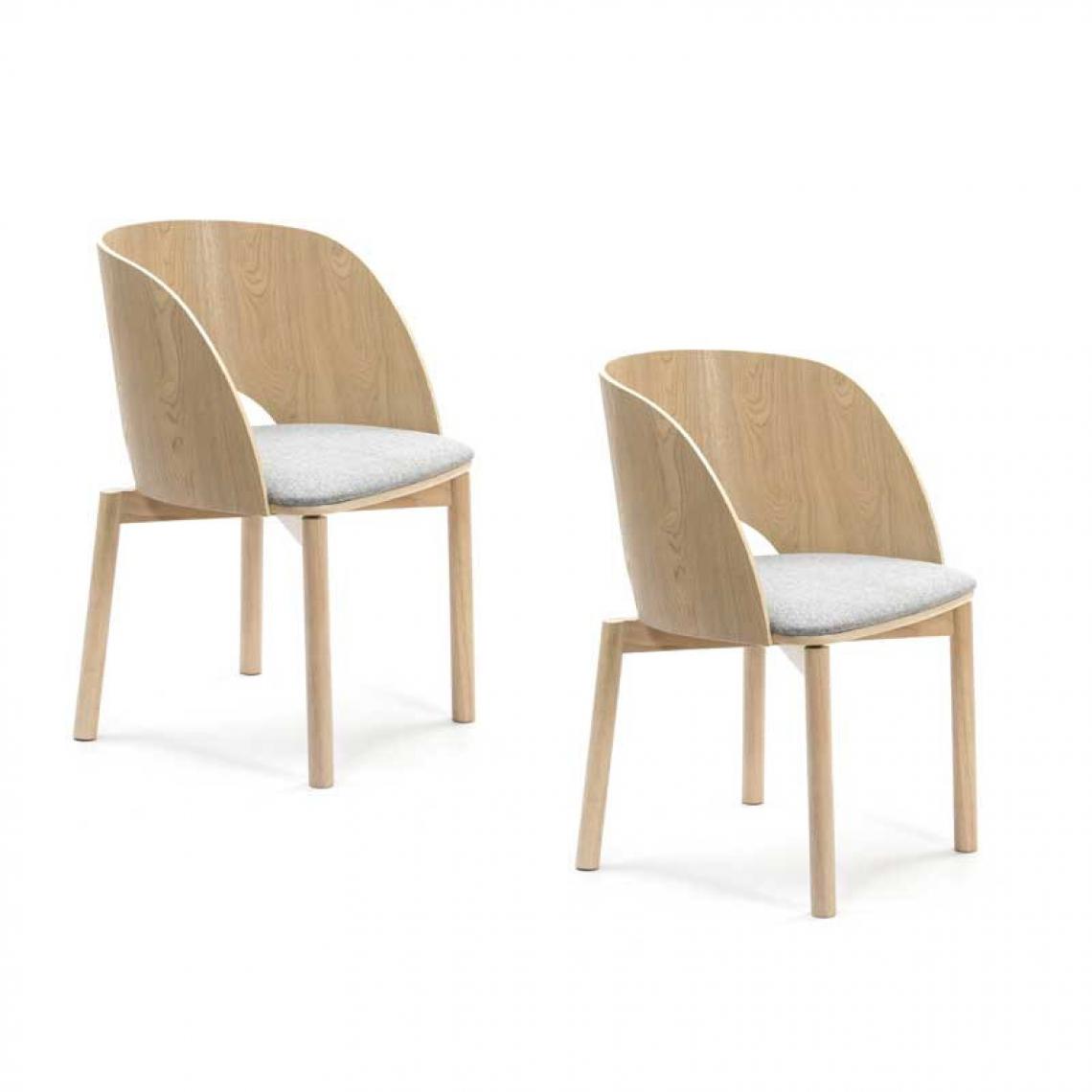 Tousmesmeubles - Duo de chaises Bois Naturel - TEULAT DAM - Chaises