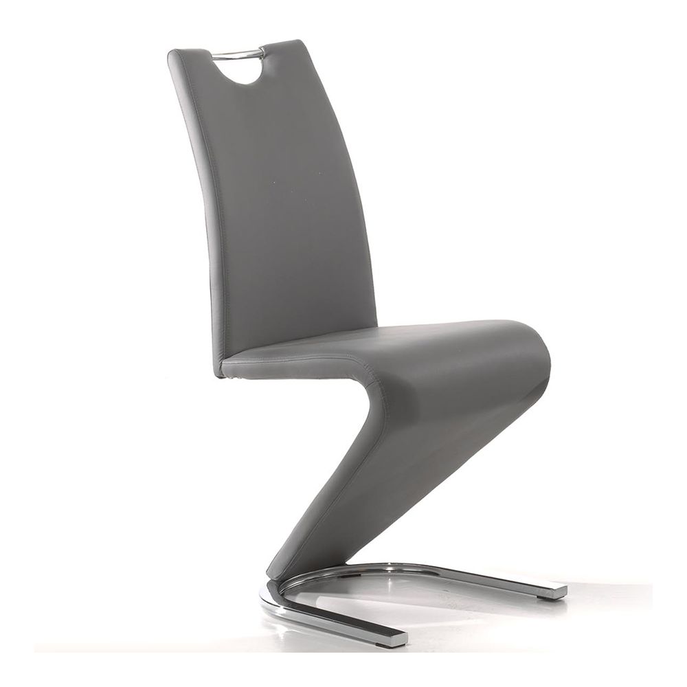 Nouvomeuble - Chaise design grise PU LIDIE pour salle à manger (lot de 2) - Chaises