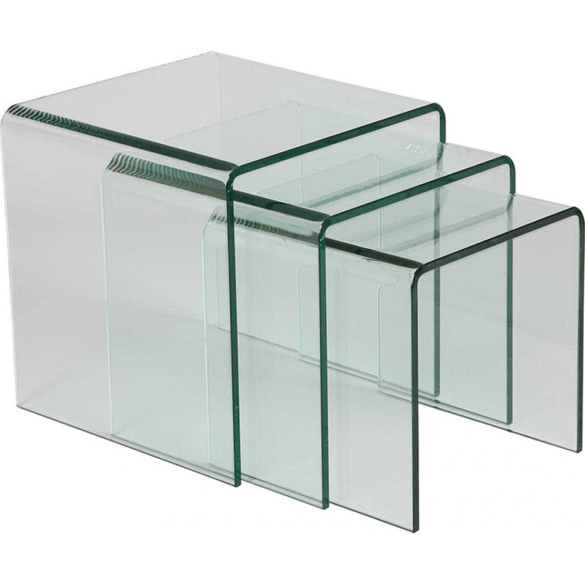 Pegane - Tables gigogne en verre - Tables basses