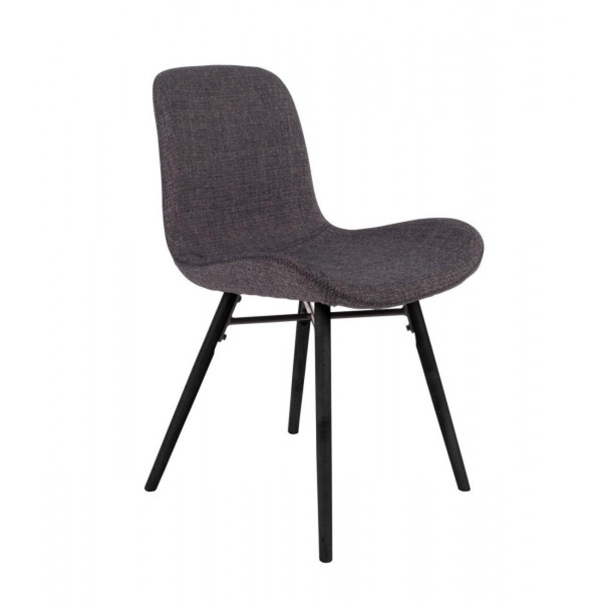 Mathi Design - CURVE - Chaise design de repas tissu gris foncé - Chaises