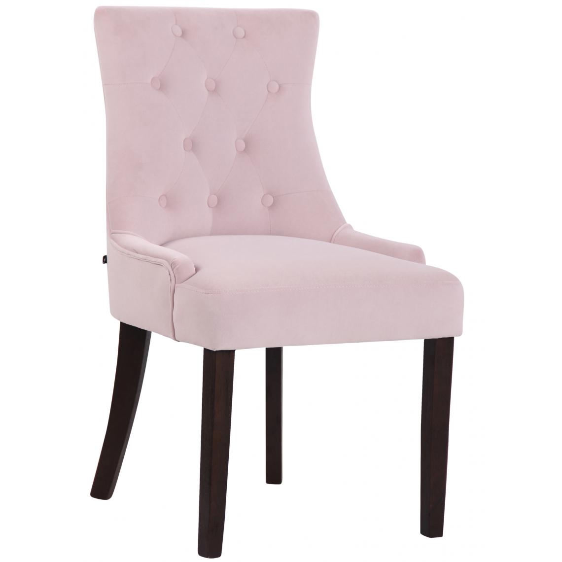 Icaverne - Distingué Chaise de salle à manger famille Avarua velours antique couleur rose - Chaises