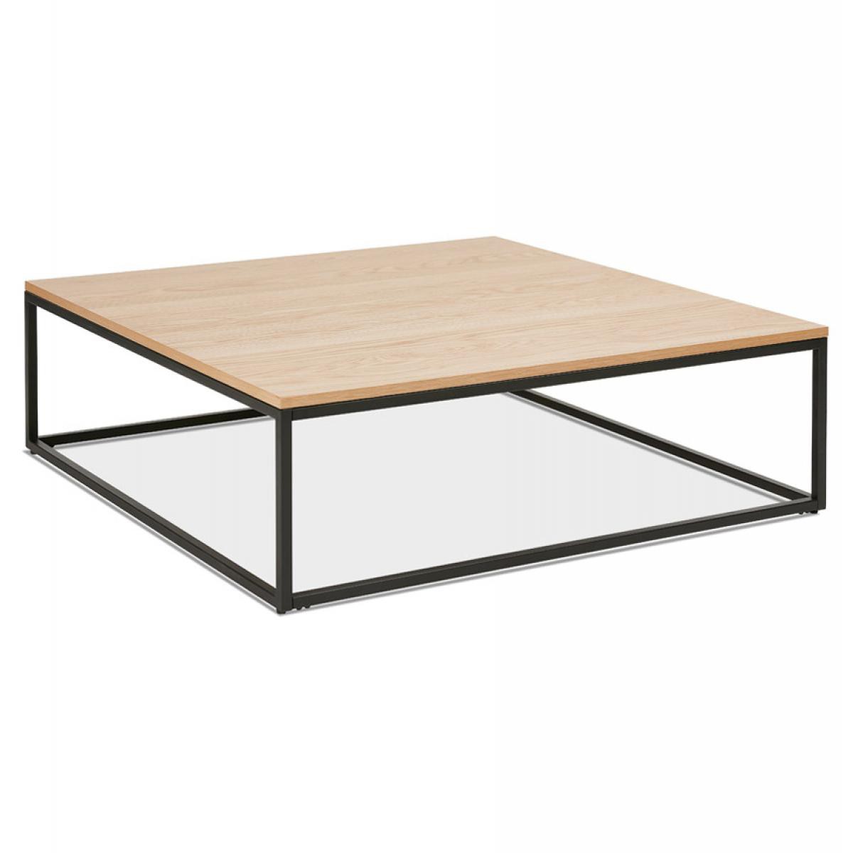 Alterego - Grande table basse style industriel 'TRIBECA' en bois finition naturelle et métal noir - Tables basses