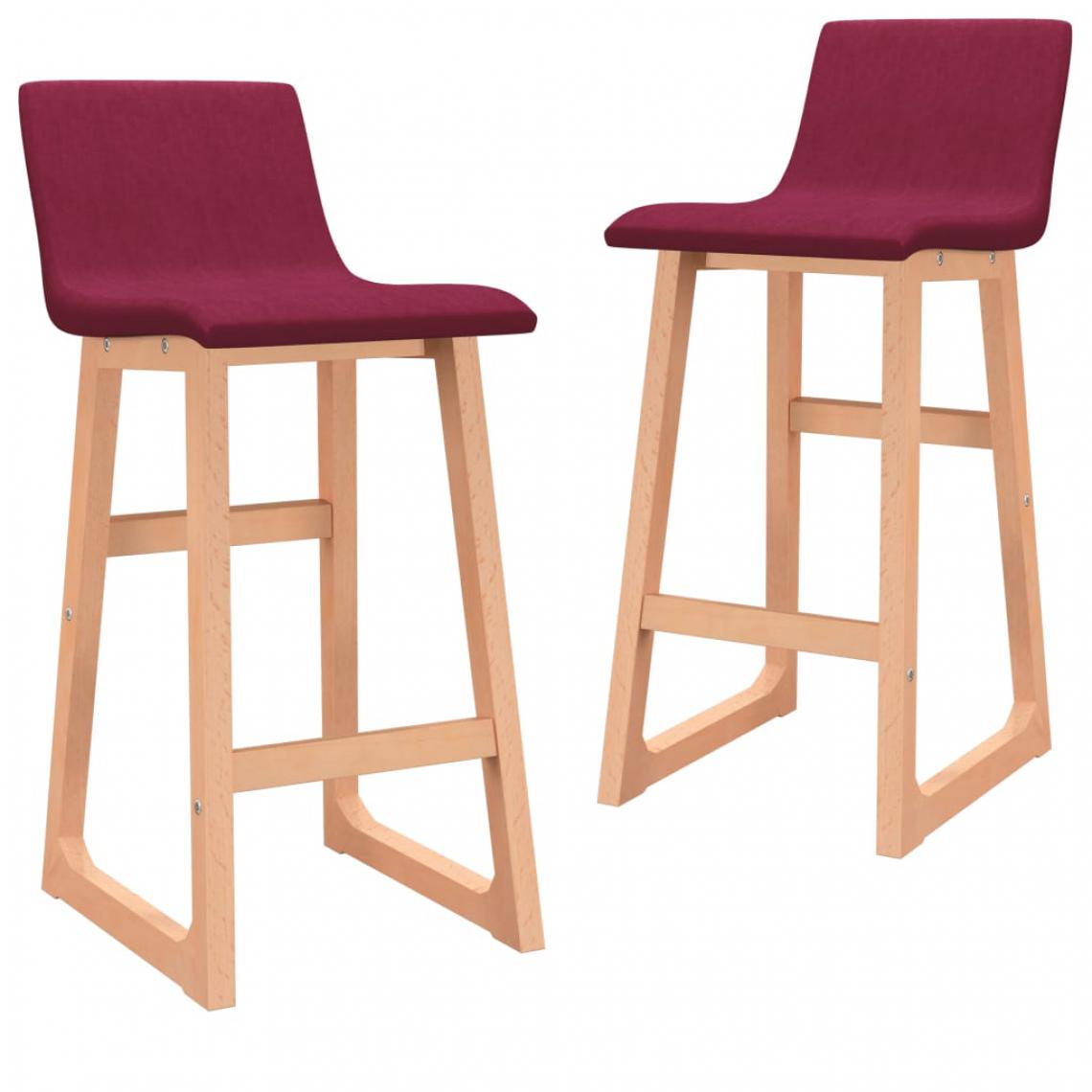 Icaverne - Moderne Fauteuils et chaises edition New Delhi Chaises de bar 2 pcs Rouge bordeaux Tissu - Tabourets