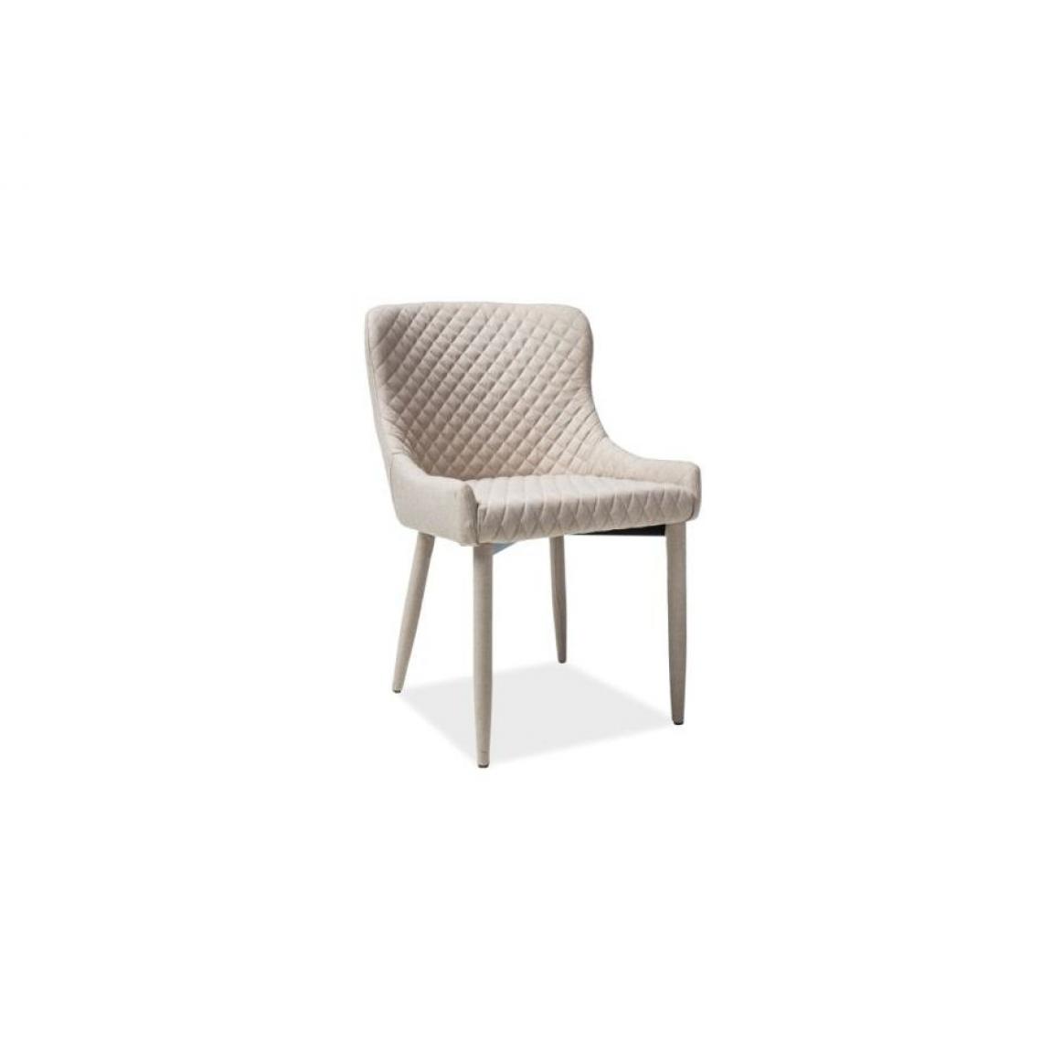 Hucoco - COLE | Chaise moderne en tissu | Dimensions : 84x51x45 cm | Rembourrage en tissu | Pieds en métal - Beige - Chaises