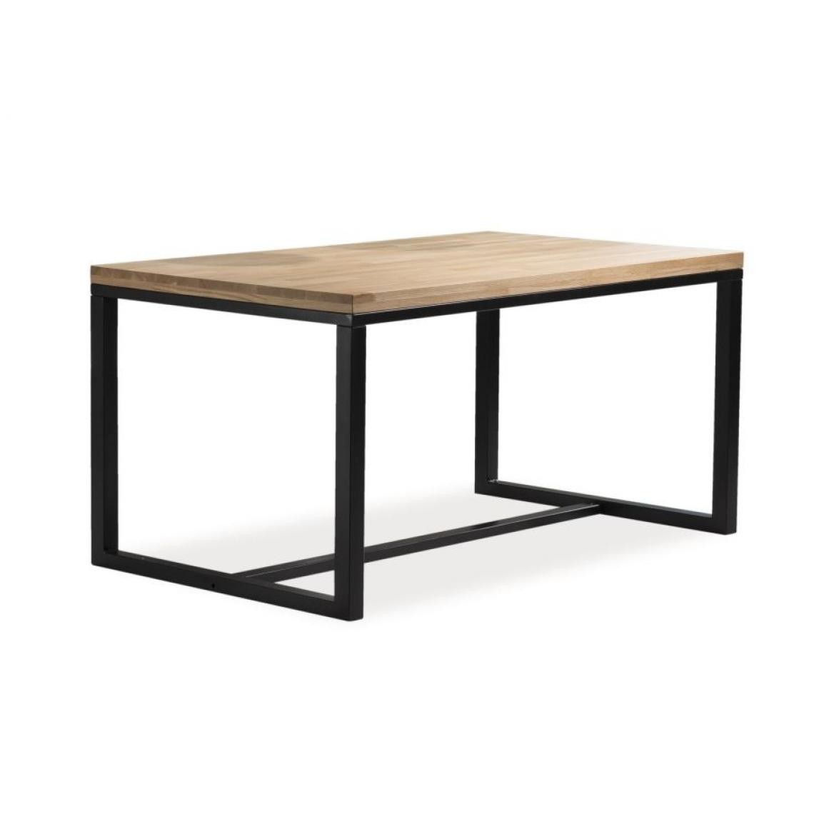 Hucoco - LORAT - Table en bois avec piètement en métal - 120x80x78 cm - Plateau en bois - Piètement métal - Style loft - Chêne - Tables à manger