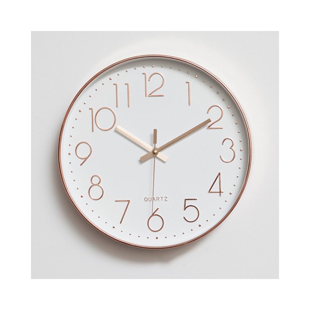 Wewoo - Horloge murale or rose Salle de bureau à la maison Moderne Silencieuse Non Tic-tac 12 pouces Ronde Décorative Mur Quartz - Horloges, pendules