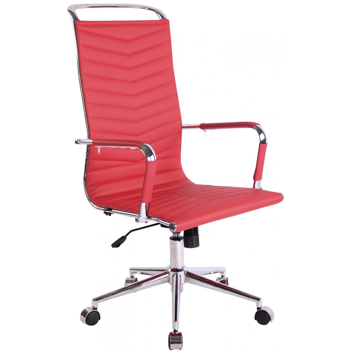 Icaverne - Splendide Chaise de bureau serie Lilongwe en simili cuir couleur rouge - Chaises