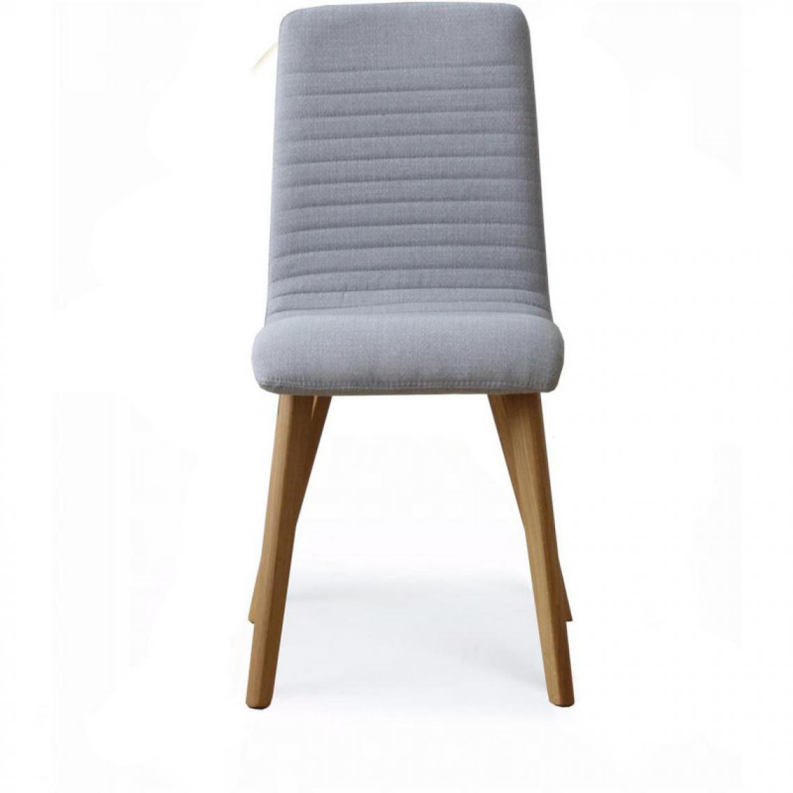 Ac-Deco - Chaise en tissu - L 43 x P 58 x H 89 cm - Gris - Chaises