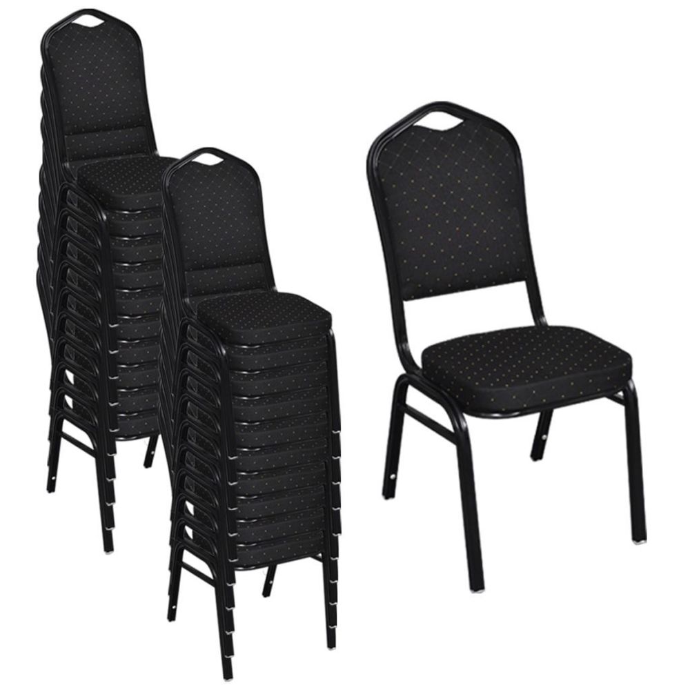 Vidaxl - Chaise de salle à manger 20 pcs Empilable Tissu Noir | Noir - Chaises