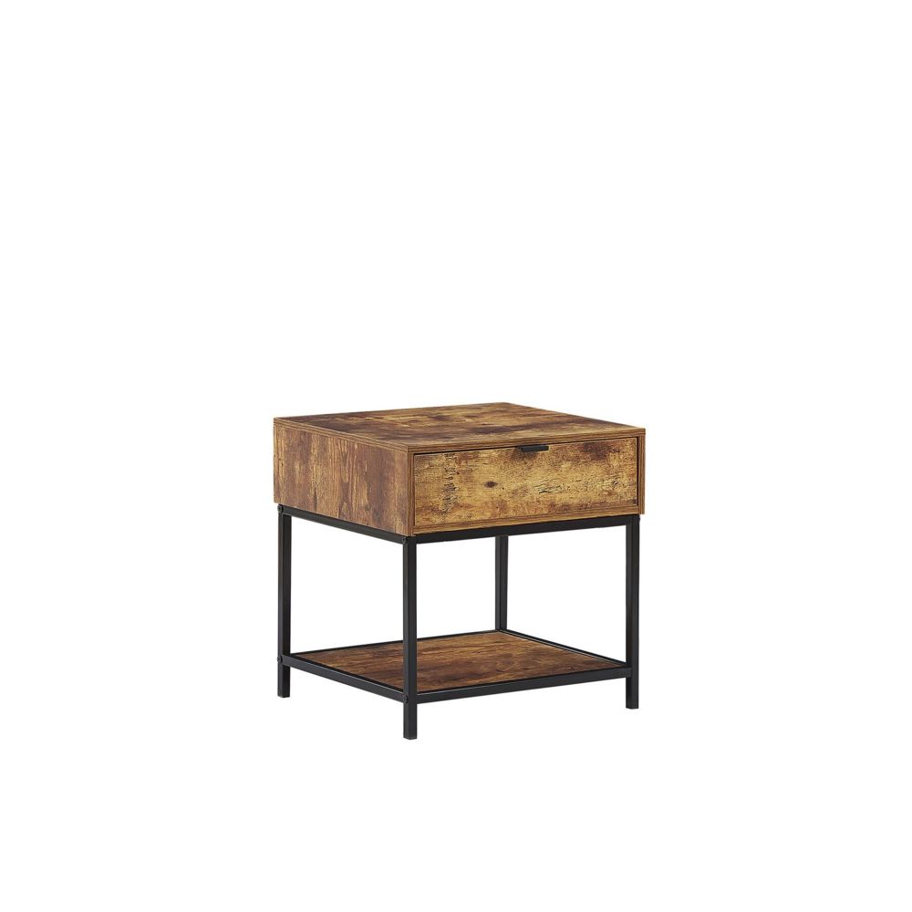 Beliani - Beliani Table appoint rectangulaire bois foncé et noire 45 x 40 cm BERKLEY - gris - Meubles TV, Hi-Fi