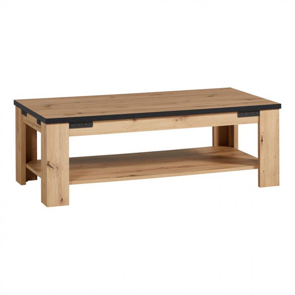 But - table basse rectangulaire LAZIO noir/ imitation chêne - Tables basses