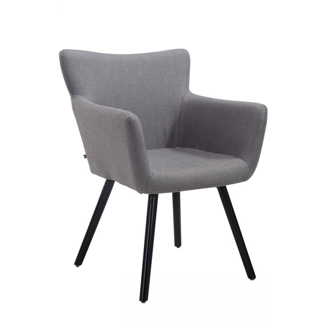 Icaverne - Superbe Chaise visiteur tissu Mascate noir couleur gris - Chaises