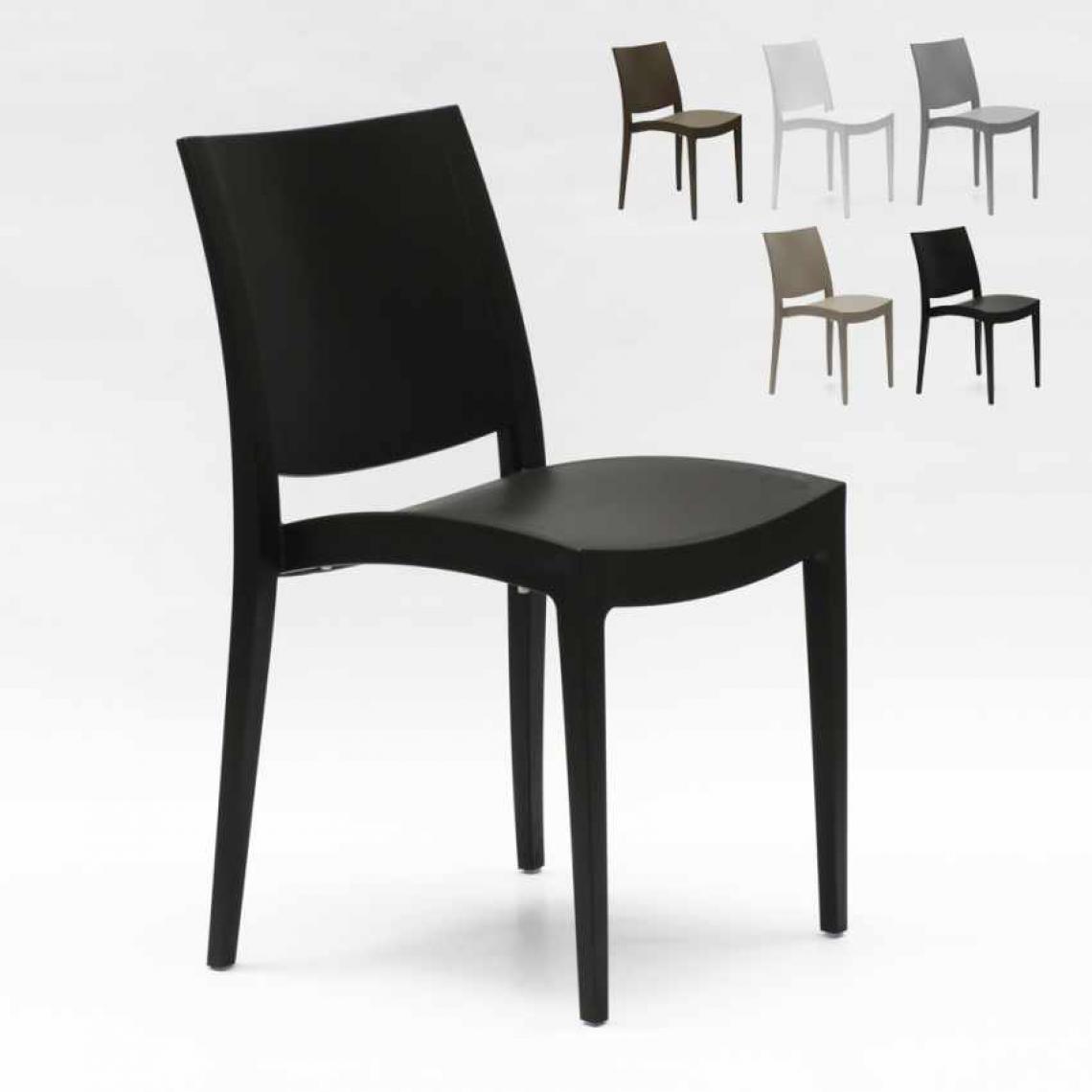 Grand Soleil - Chaise en polypropylène pour salle à manger bar et restaurant Grand Soleil Trieste, Couleur: Noir - Chaises