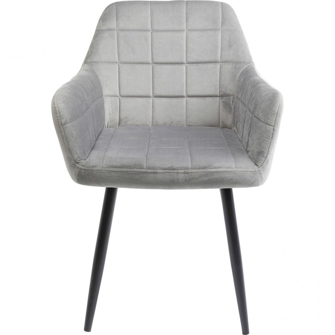 Karedesign - Chaise avec accoudoirs Kim velours gris Kare Design - Chaises