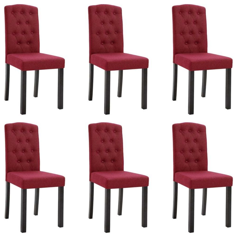 marque generique - Icaverne - Chaises de cuisine serie Chaises de salle à manger 6 pcs Rouge bordeaux Tissu - Chaises