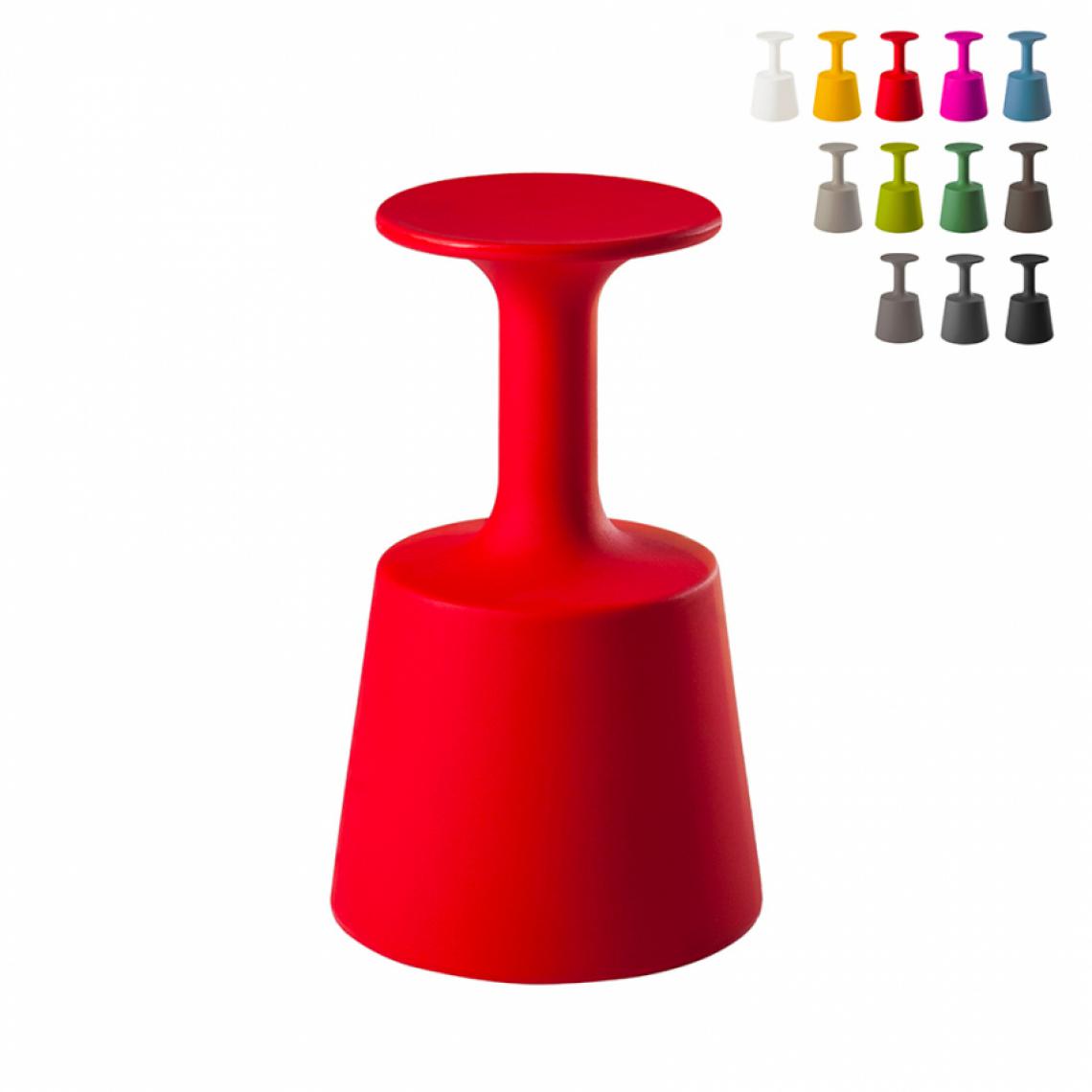 Slide - Tabouret de bar en forme de verre Drink Slide pour intérieur et jardin, Couleur: Rouge - Tabourets