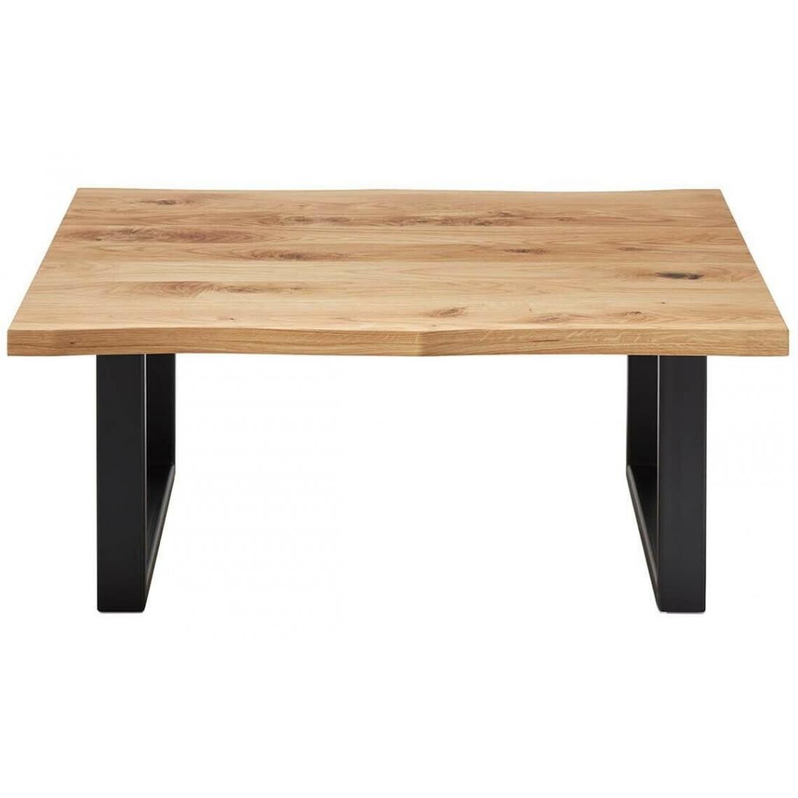 Pegane - Table basse simple en chêne massif huilé et métal - L.110 x H.45 x P.70 cm - Tables basses