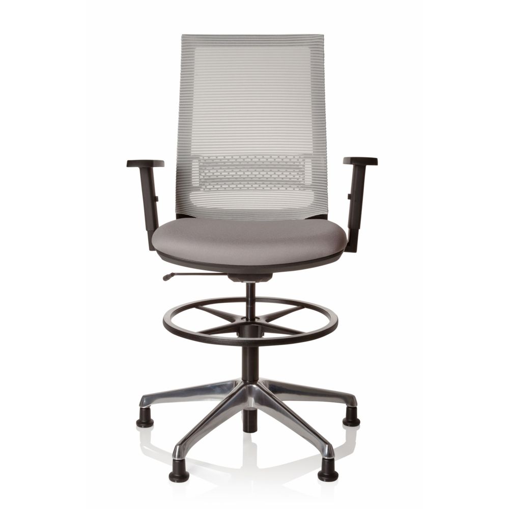 Hjh Office - Tabouret de travail / chaise de comptoir TOP WORK 99 tissu maille noir hjh OFFICE - Tabourets