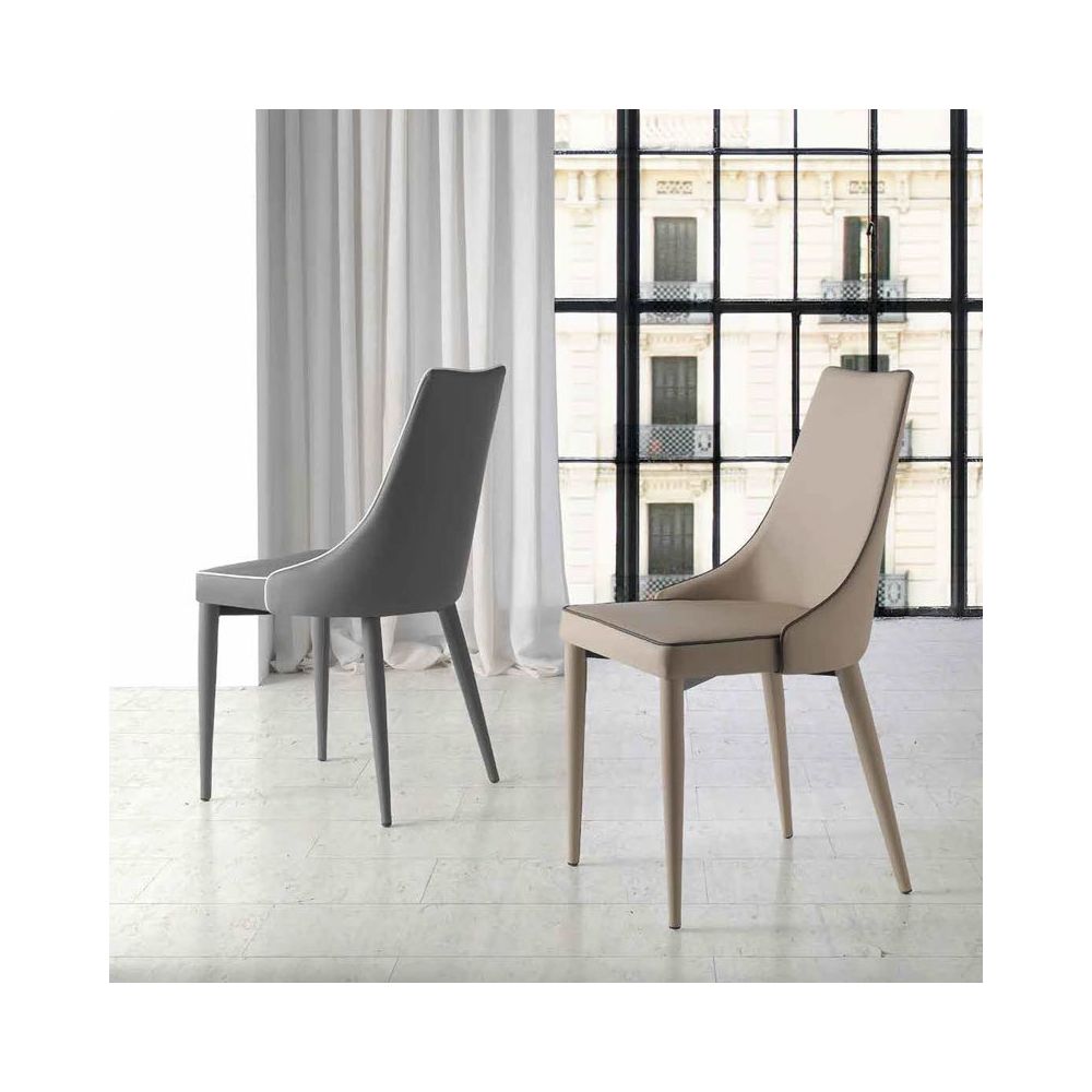 Nouvomeuble - Chaise salle à manger design grise KATIA (lot de 2) - Chaises
