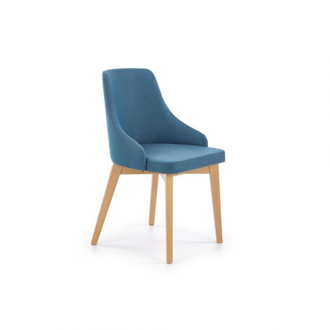 Carellia - Lot de 2 chaises en tissu TOLEDO - Turquoise - Chaises