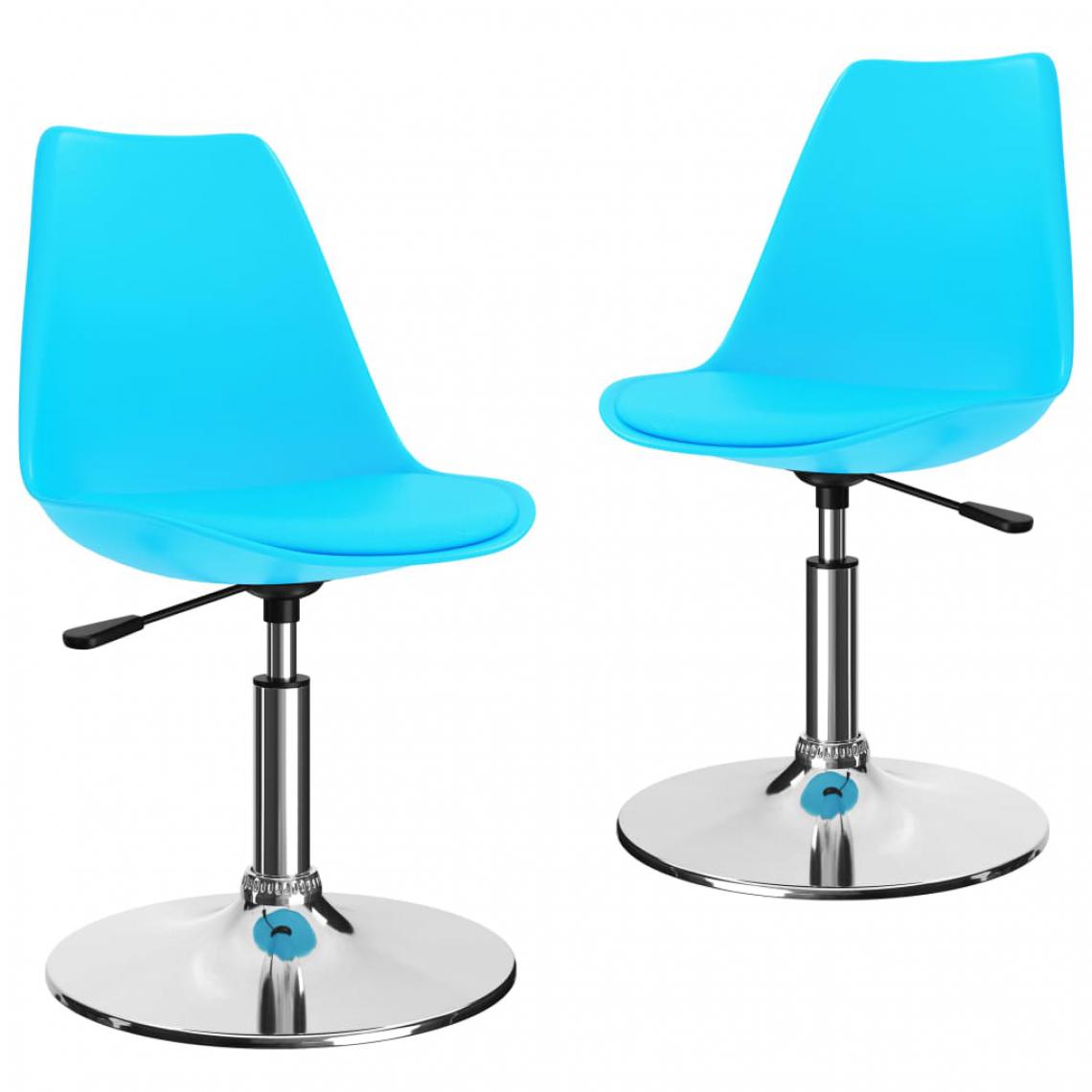 Vidaxl - vidaXL Chaises de salle à manger pivotantes 2 pcs Bleu Similicuir - Chaises