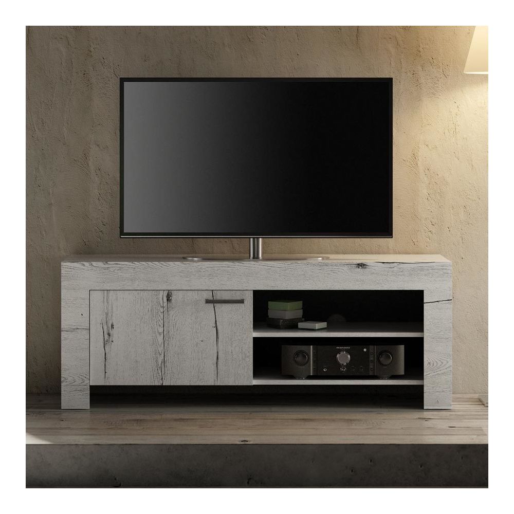 Kasalinea - Petit meuble tv couleur chêne blanchi ROMANE 2 - Meubles TV, Hi-Fi