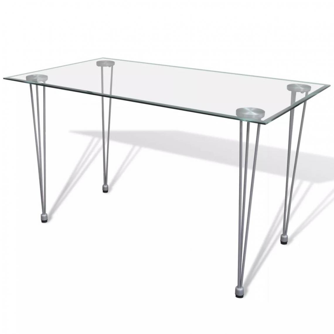 Chunhelife - Table de salle à manger et dessus de table en verre transparent - Tables à manger
