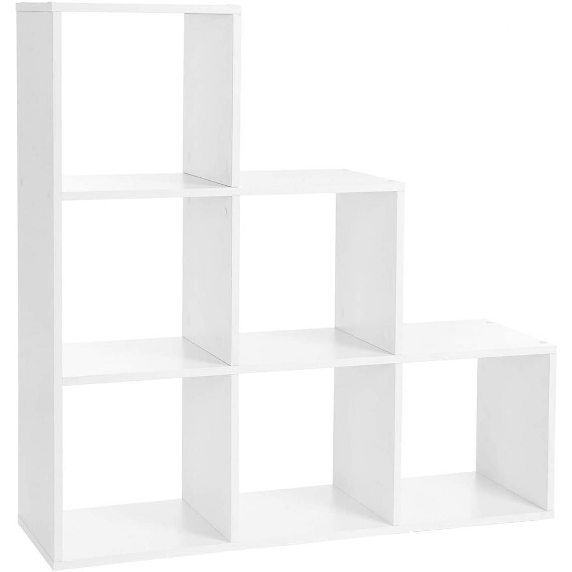 Helloshop26 - Étagère meuble de rangement 6 casiers blanc 12_0000564 - Etagères