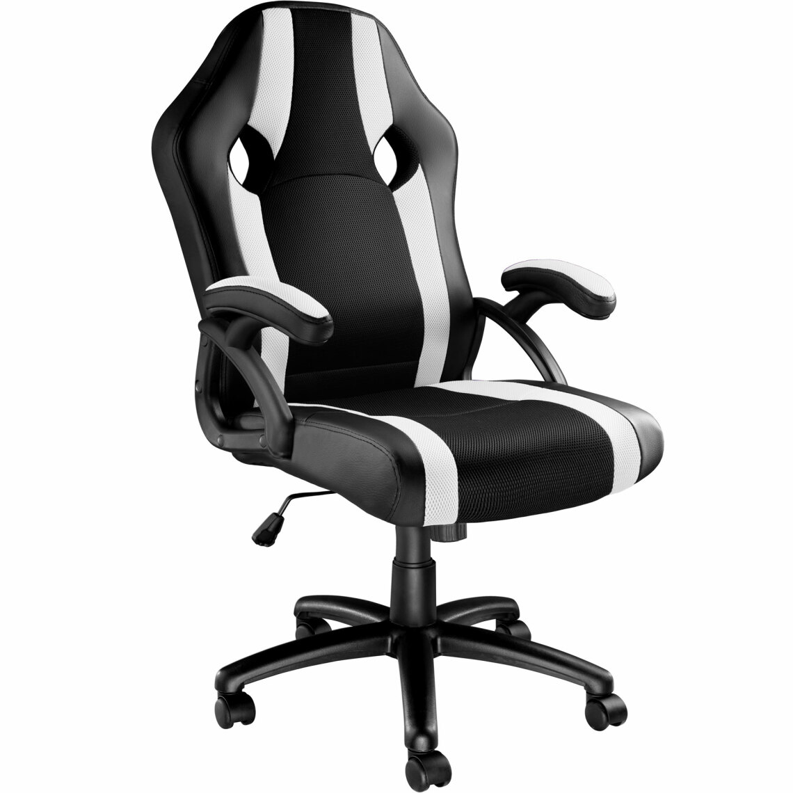 Tectake - Chaise gamer GOODMAN - noir/blanc - Chaises