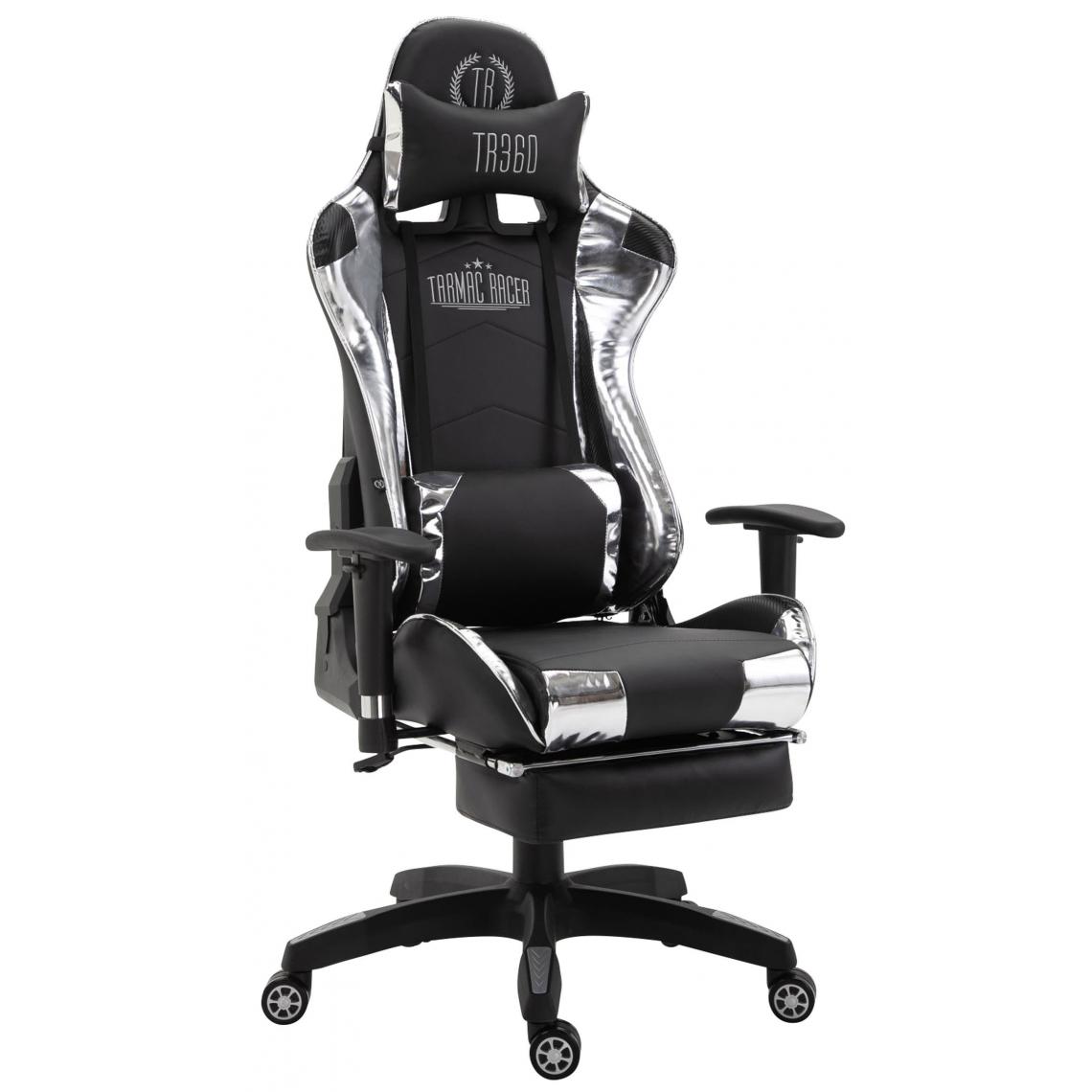 Icaverne - Admirable Chaise de bureau reference Luanda Turbo avec repose-pieds brillant couleur noir et blanc - Chaises