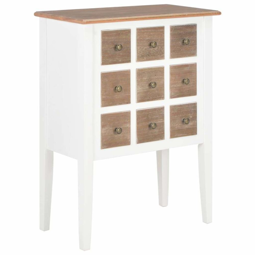 Helloshop26 - Buffet bahut armoire console meuble de rangement blanc 80 cm bois massif 4402224 - Consoles