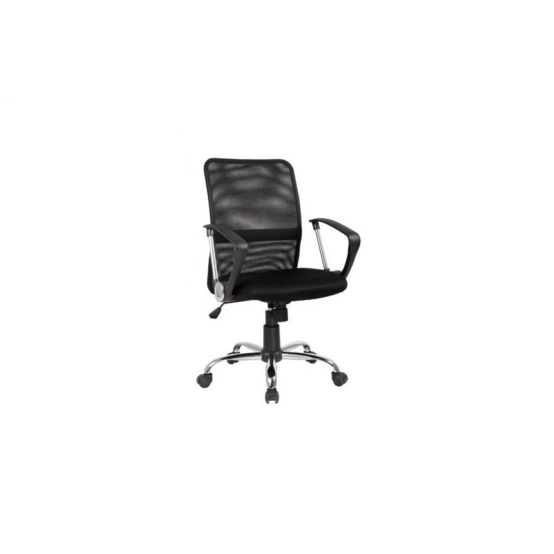 Hucoco - TREO | Chaise confortable avec assise pivotante | Hauteur 92-102 cm | Revêtement tissu et maille aérée | Fonction TILT - Noir - Chaises