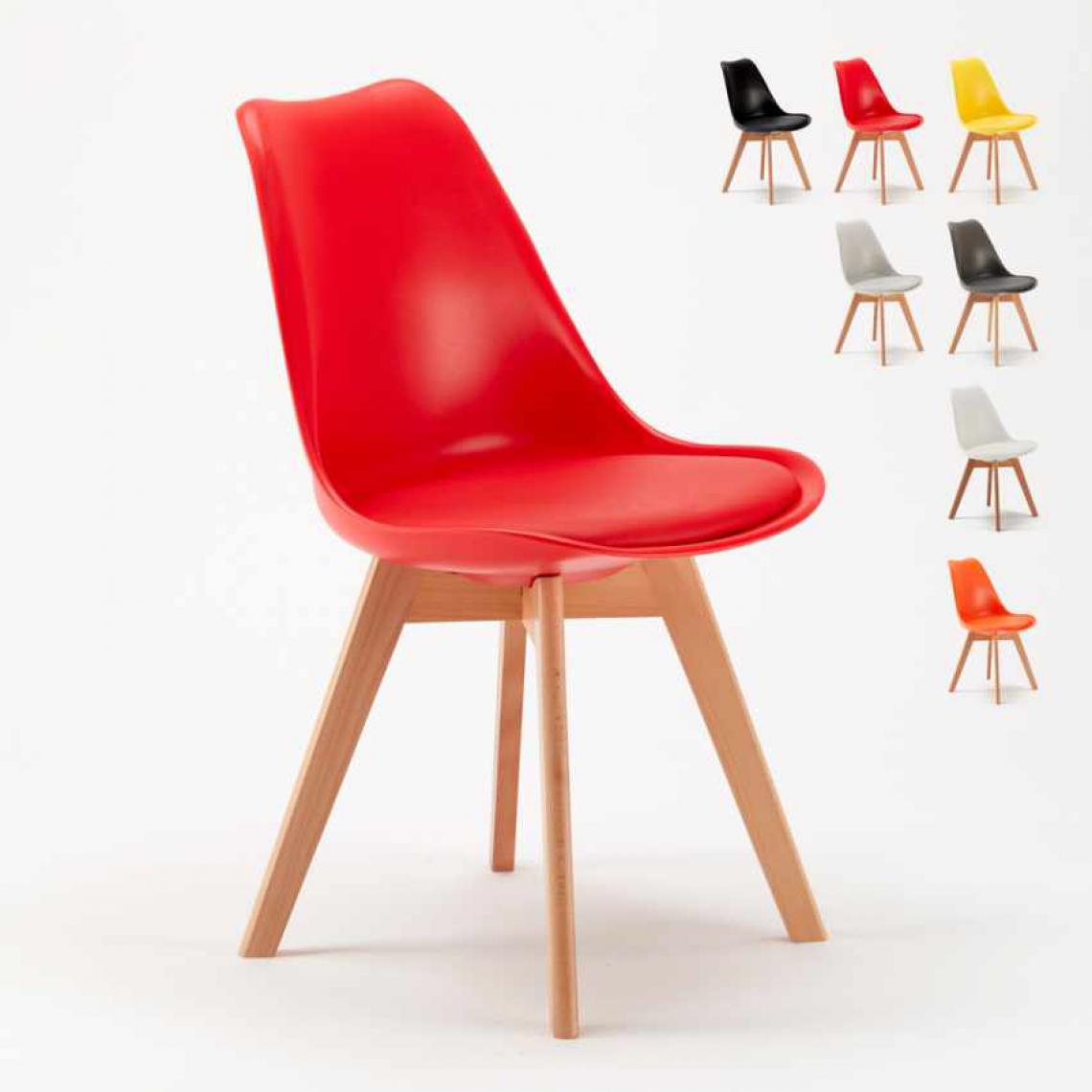 Ahd Amazing Home Design - Chaise avec Coussin Scandinave NordicaTulip Bar et Salle à Manger, Couleur: Rouge - Chaises
