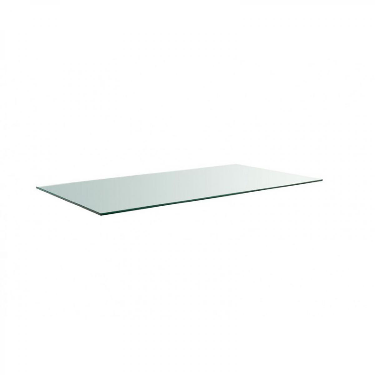 Meubletmoi - Plateau rectangulaire 120x60 en verre trempé transparent - Tables basses