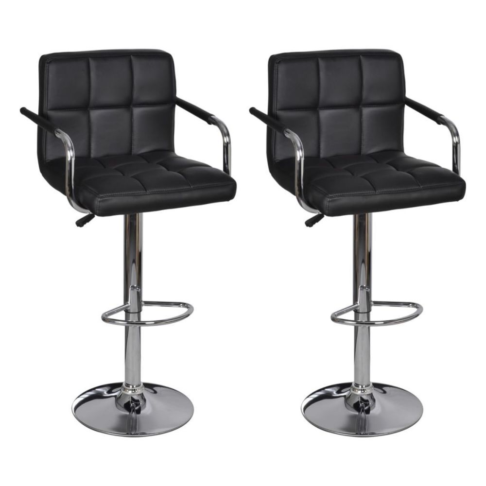 marque generique - Icaverne - Tabourets et chaises de bar edition Tabouret de bar avec accoudoir 2 pcs Noir - Chaises