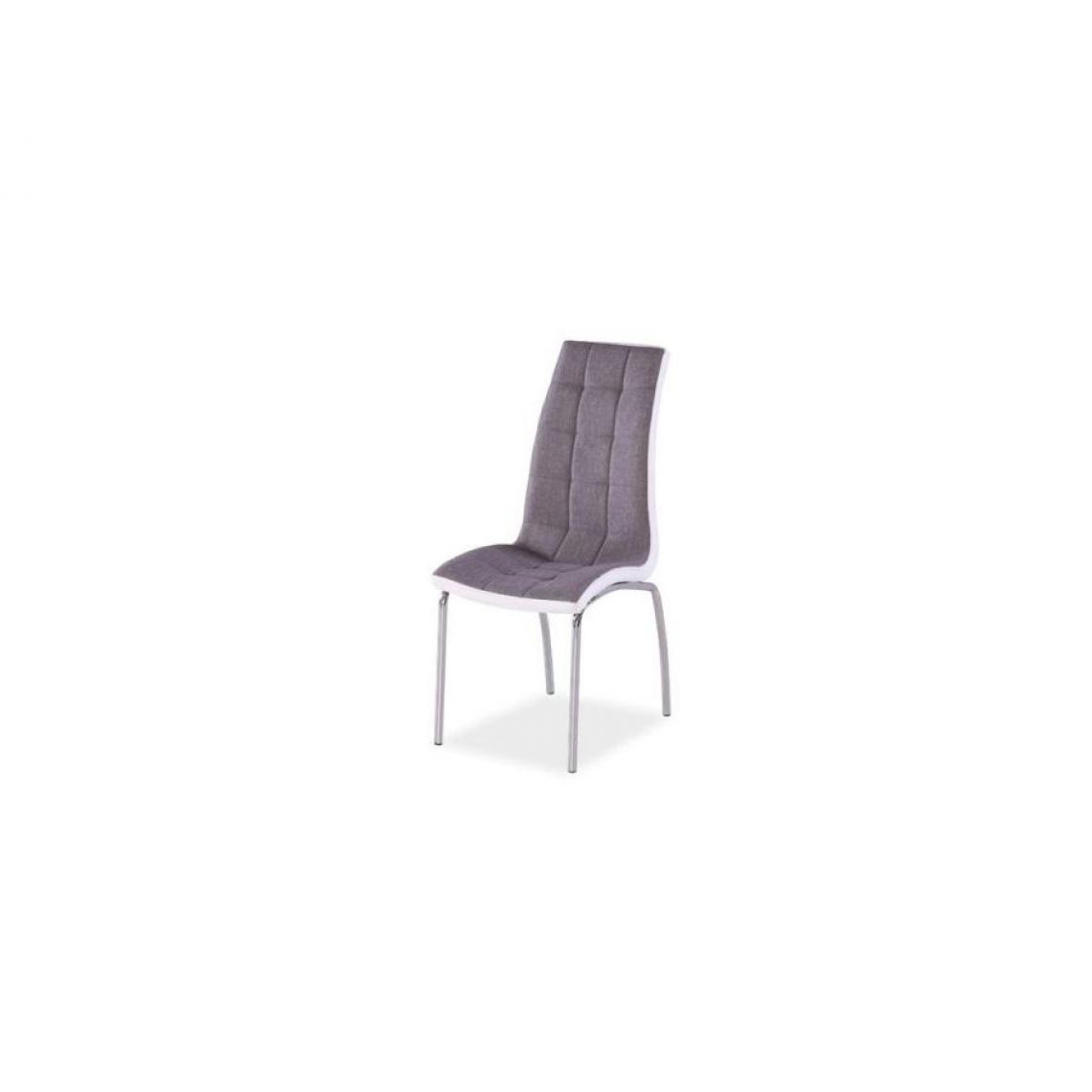 Hucoco - RYLIE | Chaise moderne salle à manger salon bureau | Dimensions : 96x43x43cm | Rembourrage en cuir écologique | Base en métal - Gris - Chaises