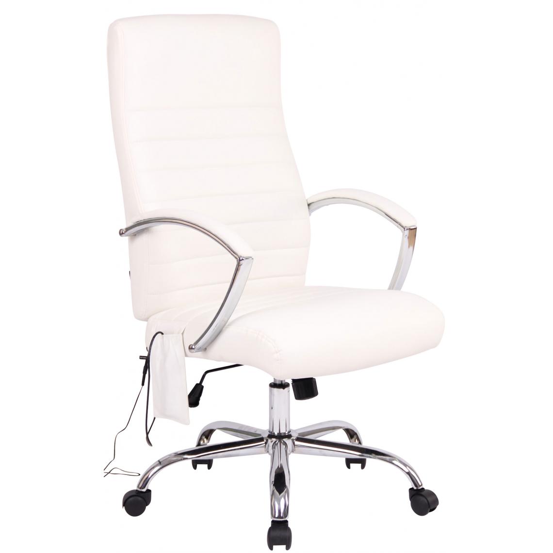 Icaverne - Contemporain Chaise de bureau ligne Dakar en cuir synthétique avec fonction de massage couleur blanc - Chaises