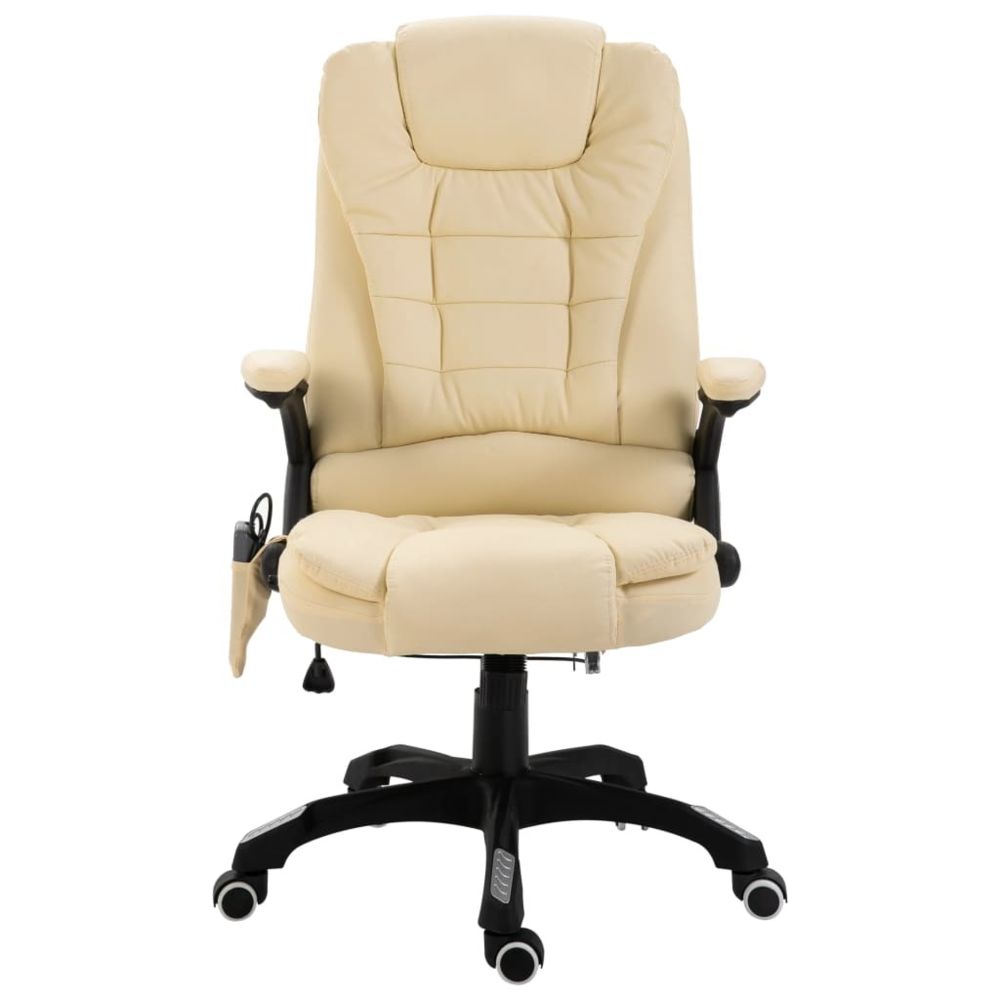 marque generique - Icaverne - Chaises de bureau gamme Chaise de bureau de massage Crème Similicuir - Chaises