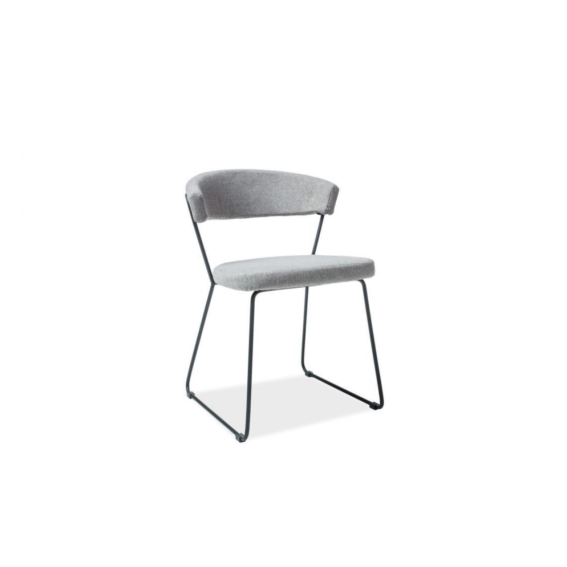 Ac-Deco - Chaise graphique - Helix - 53 x 46 x 77 cm - Gris - Chaises