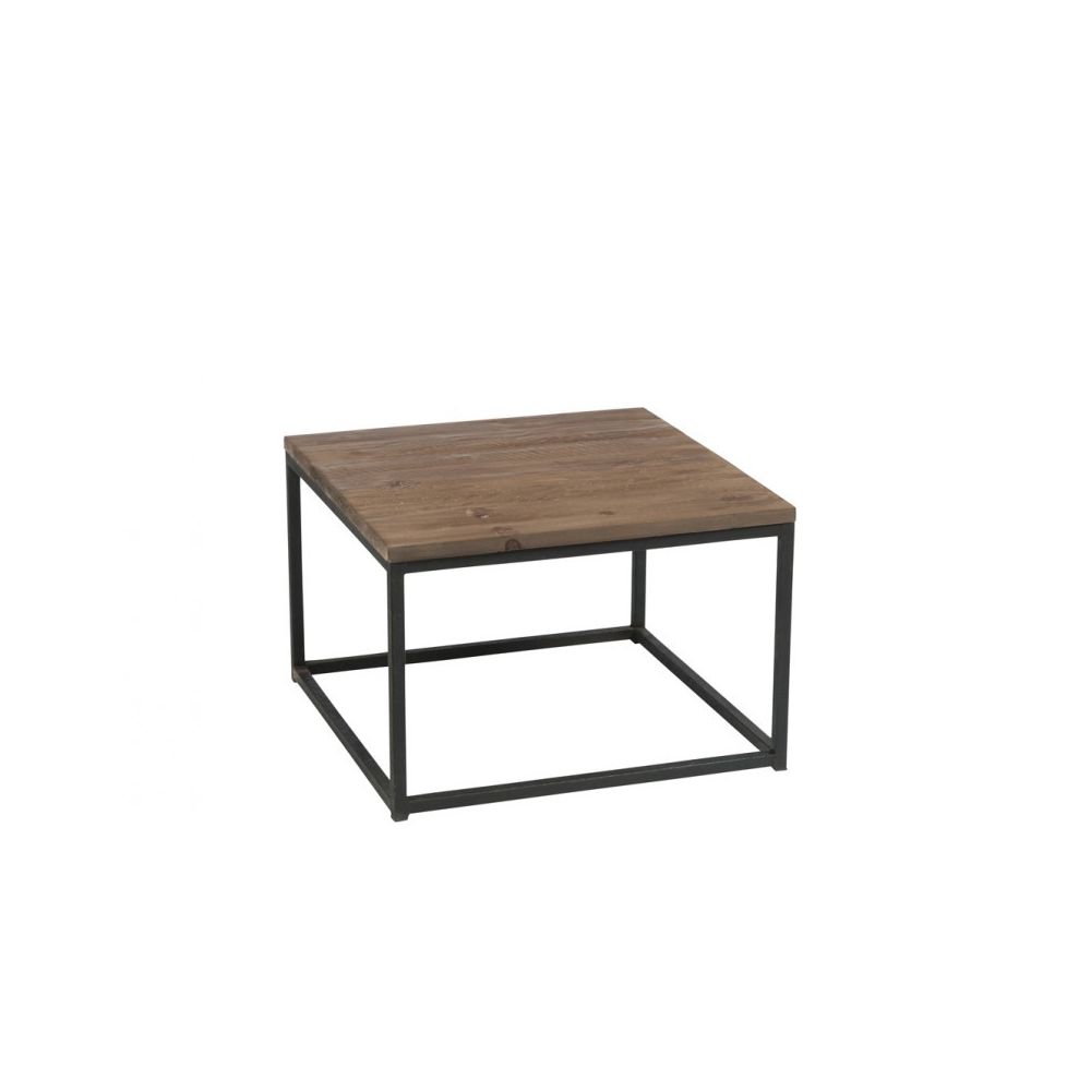 J-Line - Table basse bois brut et métal noir - Tables basses