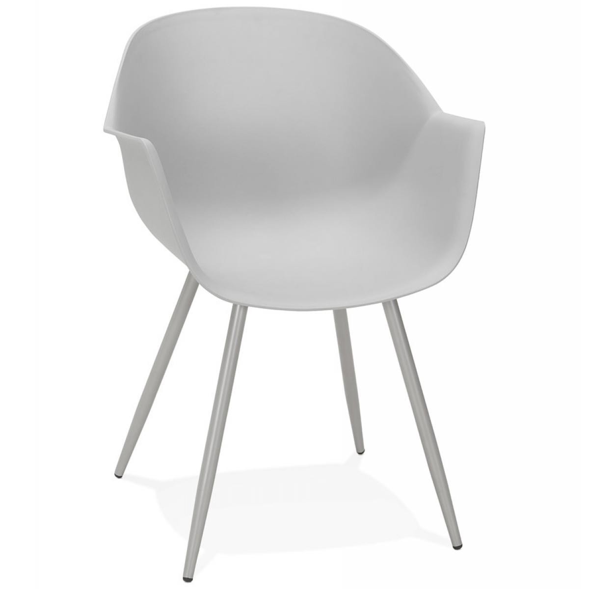 Alterego - Chaise à accoudoirs 'KELLY' grise design - Chaises